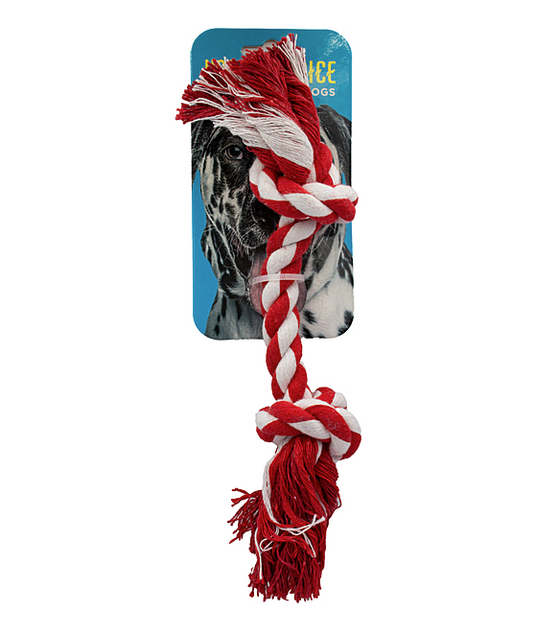 Knotty & Nice Rope Bone Two Red 8"