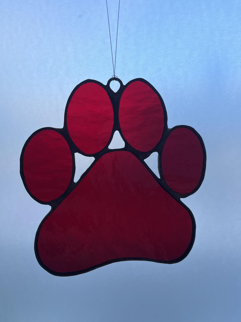 Load image into Gallery viewer, Stained Glass Paw Print
