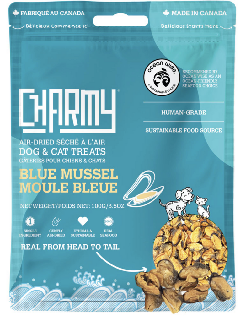 Load image into Gallery viewer, Charmy Pet Dog &amp; Cat Treat Treat Blue Mussel 100g
