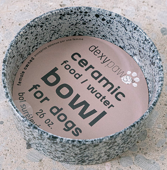 Load image into Gallery viewer, Dexypaws Dog Ceramic Bowl Salt &amp; Pepper
