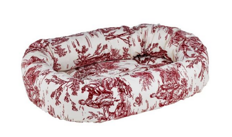 Load image into Gallery viewer, Bowser Donut Bed Raspberry Toile
