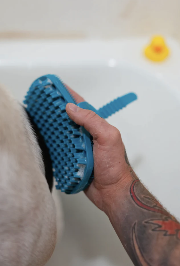 Load image into Gallery viewer, Messy Mutts Silicone Dual Sided Grooming Brush
