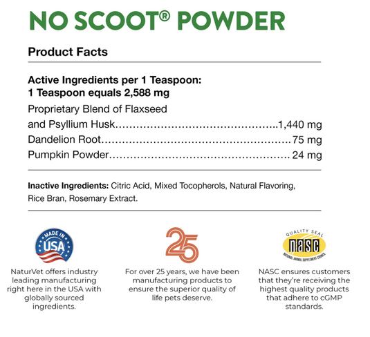 NaturVet No Scoot Supplement Powder 155g