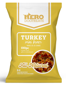 Hero Turkey Mini Bones – 100 Pieces