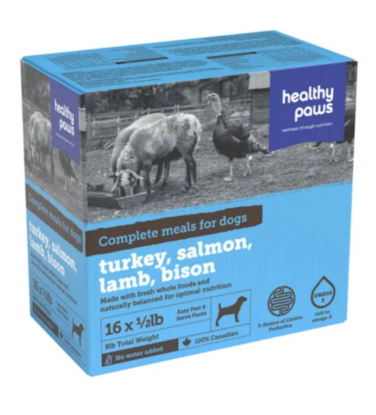 Healthy Paws Complete Dinner Turkey Lamb Salmon Bison 8lb