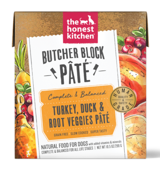 Honest Kitchen Butcher Block Pate for Dogs Turkey, Duck & Root Veggies 10.5oz