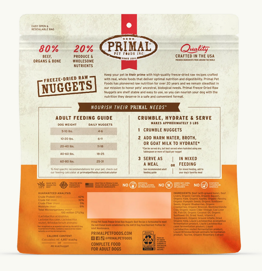 Primal Freeze-Dried Dog Beef