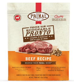 Primal Pronto Raw Beef 4lb