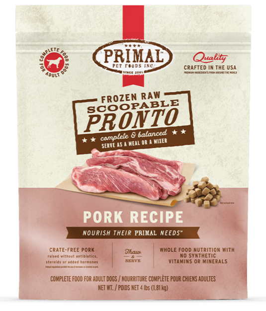 Primal Pronto Raw Pork 4lb