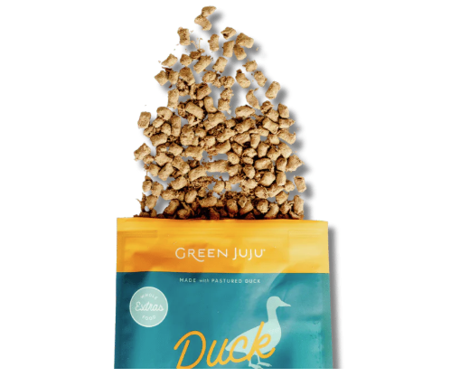 Load image into Gallery viewer, Green Juju Duck &amp; Sardine Freeze Dried 14oz
