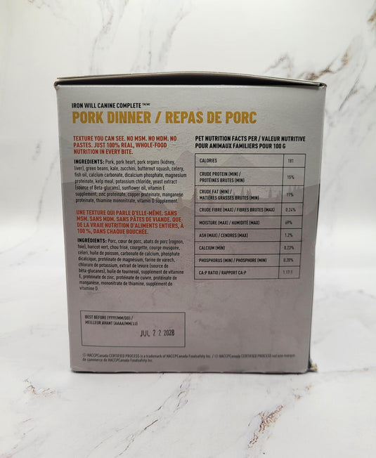 Iron Will Raw Canine Complete Pork Single Protein