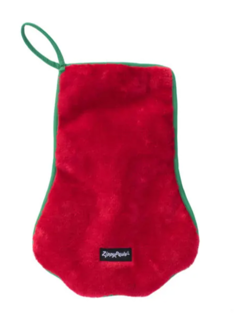 Load image into Gallery viewer, Zippy Paws Holiday Stocking Red Paw

