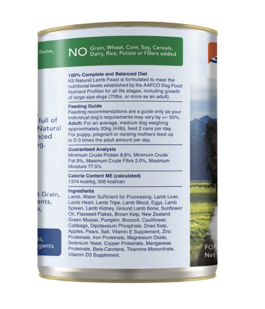 K9 Natural Lamb Can 370g