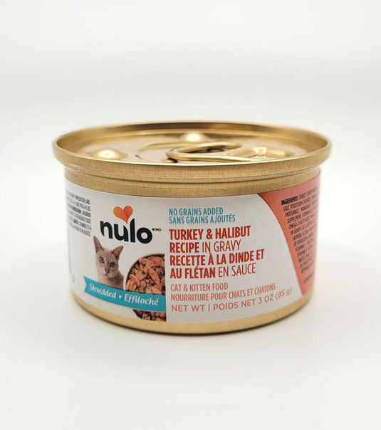 Nulo Cat Shredded Turkey & Halibut in Gravy Can 3oz