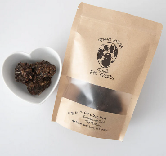 Grand Valley Dehydrated Quail Prey Bites 80g - Discover Dogs