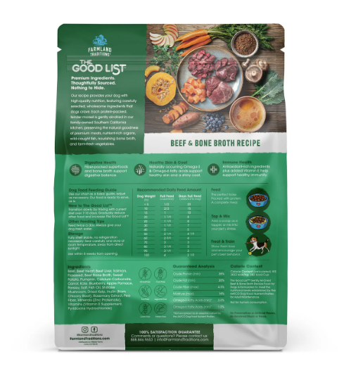 Farmland Traditions Dog The Good List Air Dried Beef & Bone Broth