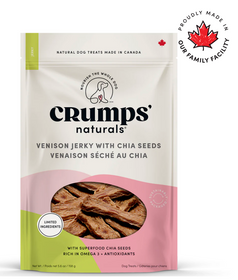 Crumps' Naturals Dog Venison Jerky with Chia Seeds 158g