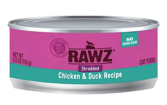 Rawz Cat Shredded Chicken & Duck 155g - Discover Dogs