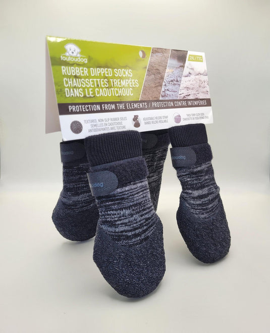 Foufou Heritage Rubber Dipped Socks Black