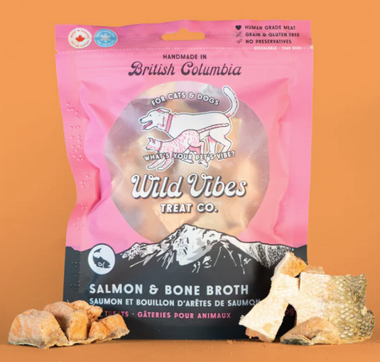 Wild Vibes Salmon Belly and Bone Broth Treats 75g