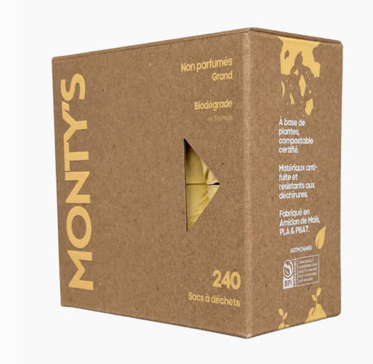 Monty's Compostable Corn Starch Large Poop Bags