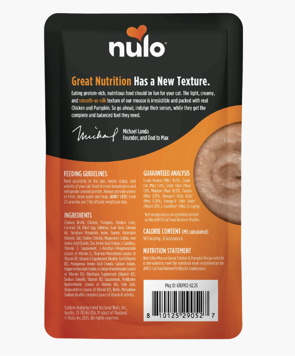Load image into Gallery viewer, Nulo Cat Cat Silky Mousse Senior Chicken &amp; Pumpkin 2.8oz
