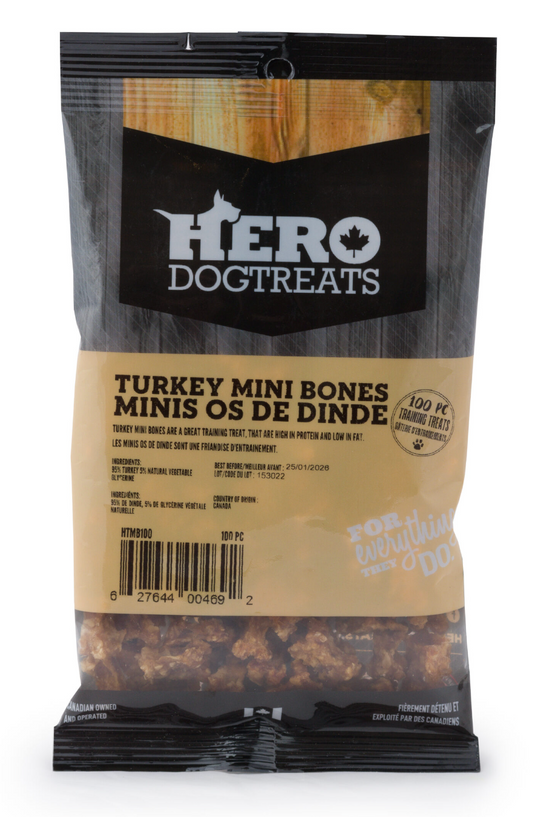 Hero Turkey Mini Bones – 100 Pieces
