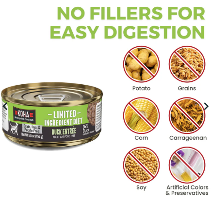 KOHA Limited Ingredient Diet Duck Pate Entrée for Cats 156g