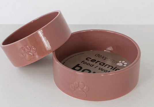 Dexypaws Dog Ceramic Bowl Blush Pink