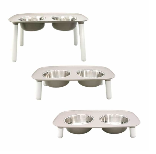 Messy Mutts Elevated Stainless Steel Bowls Adjustable Height