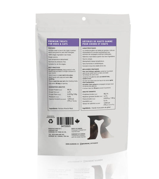 Rawbone Pet Food Co Venison Krisps 65g