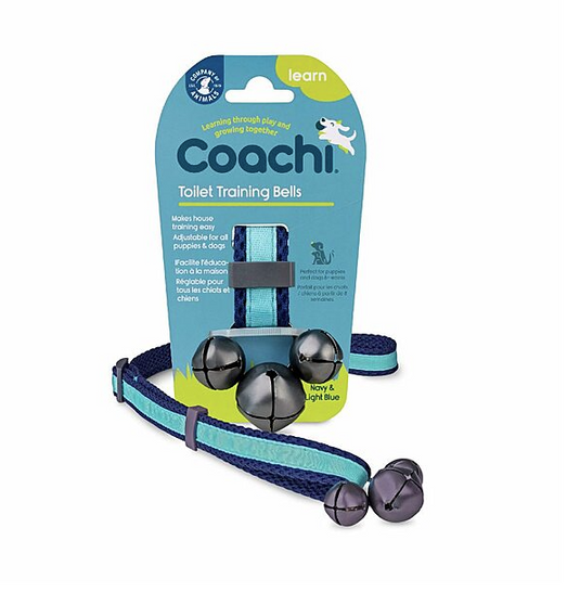 Coachi Toilet Training Bells Navy & Light Blue - Discover Dogs