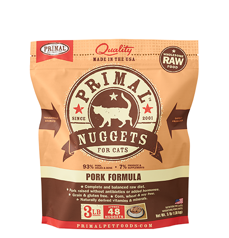 Primal Cat Raw Pork Nuggets 3lb