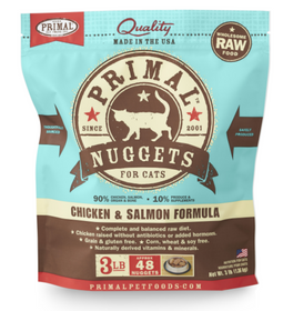 Primal Cat Raw Chicken/Salmon Nuggets 3lb