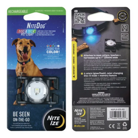Nite Ize NiteDog Rechargeable Pet Light Disc-O Select