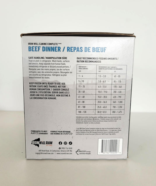 Iron Will Raw Complete Beef Single Protein 6lb