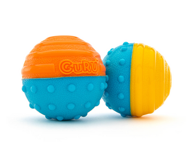 GURU Crunch & Squeak Ball Fetch & Retrieve 2 pack