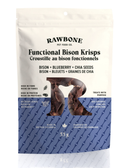 Load image into Gallery viewer, Rawbone Pet Food Co Functional Bison Krisps 55g
