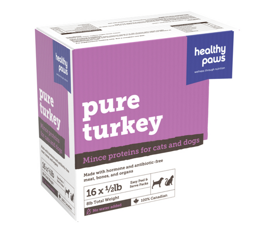 Healthy Paws Pure Turkey & Organ Mince Patties 8lb