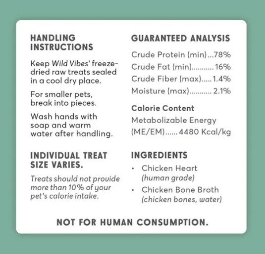 Wild Vibes Chicken Heart and Bone Broth Treats 68g