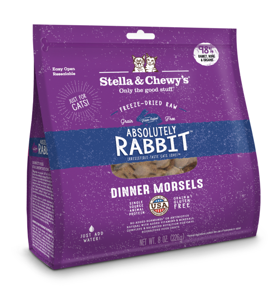 Load image into Gallery viewer, Stella &amp; Chewy's Cat Freeze-Dried Absolutely Rabbit Morsels 8 oz
