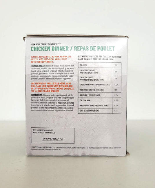 Iron Will Raw Complete Chicken Single Protein 6lb