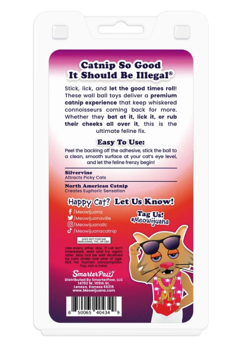 Load image into Gallery viewer, Meowijuana Purrple Passion Stick 'n' Lick Compressed Catnip and Silvervine Ball Toys 2pk
