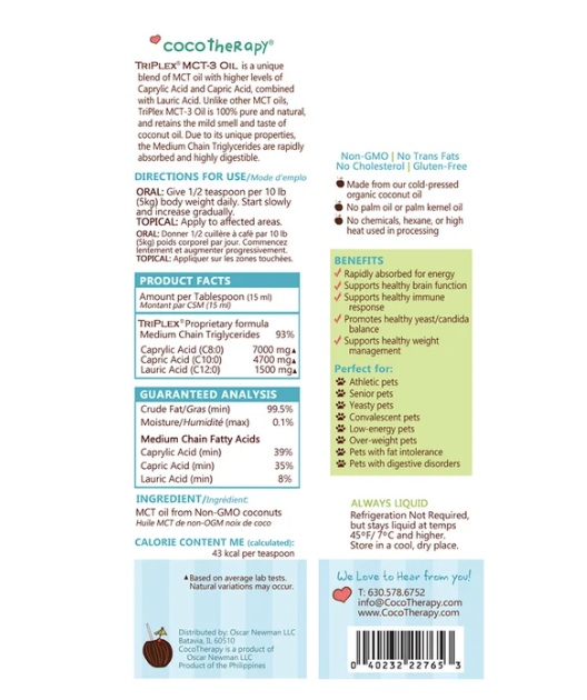 CocoTherapy TriPlex MCT-3Oil 8 oz