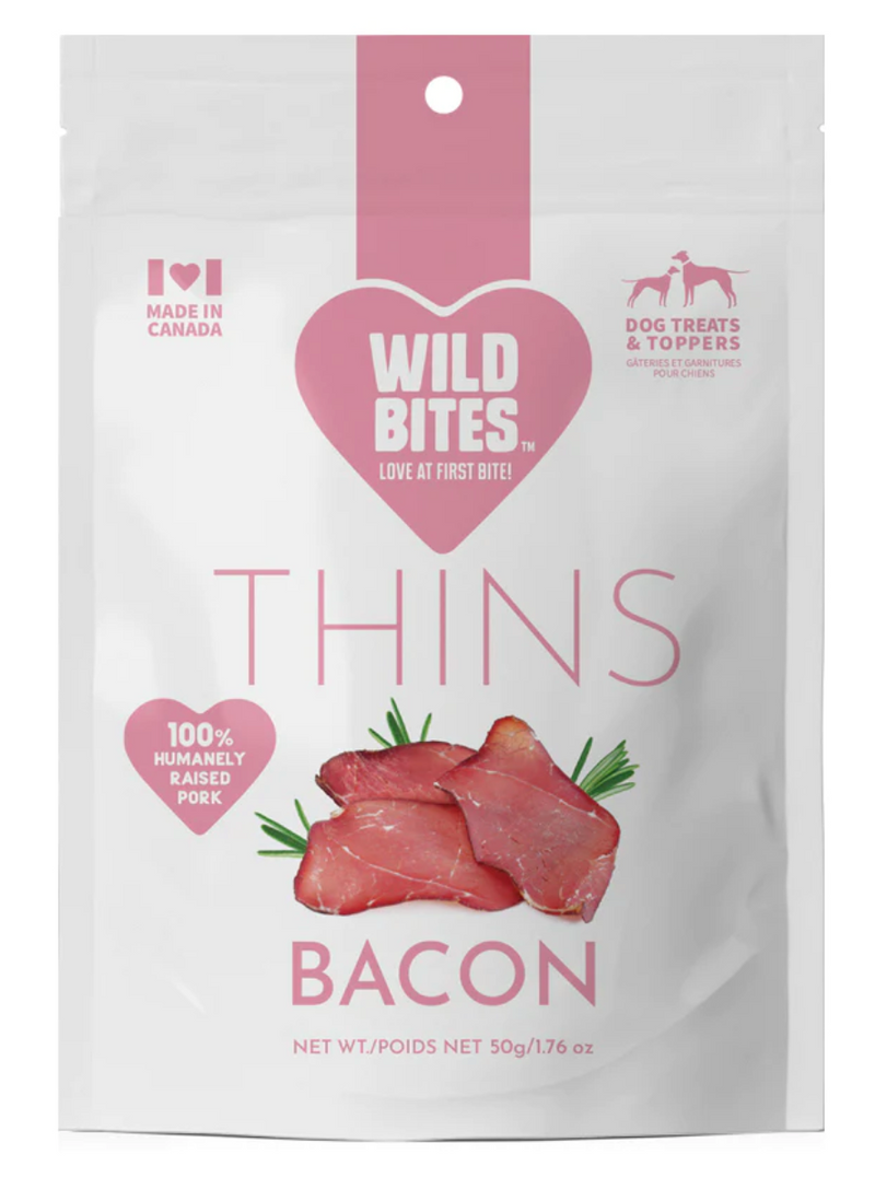 Load image into Gallery viewer, Wild Bites Bacon Thins 50g - Discover Dogs
