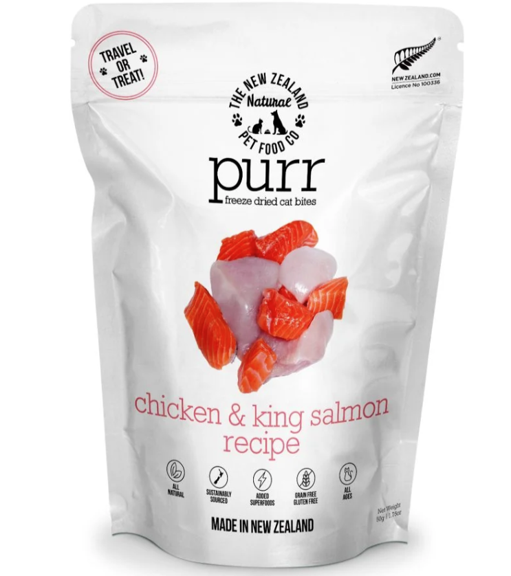 Load image into Gallery viewer, NZ Natural Purr (Meow) Freeze-Dried Chicken &amp; Salmon 280g
