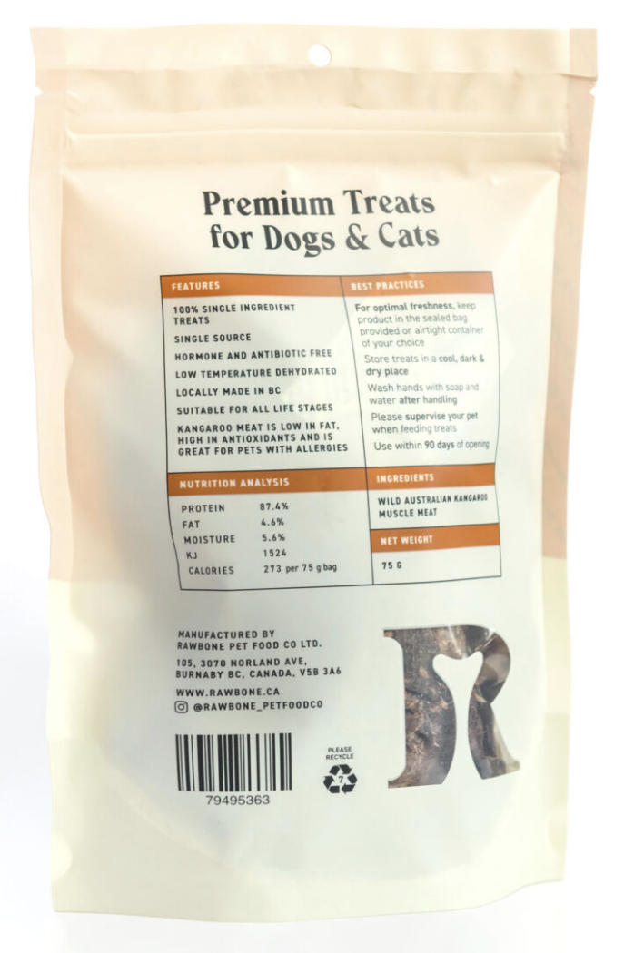 Load image into Gallery viewer, Rawbone Pet Food Co Wild Kangaroo Krisps 75g
