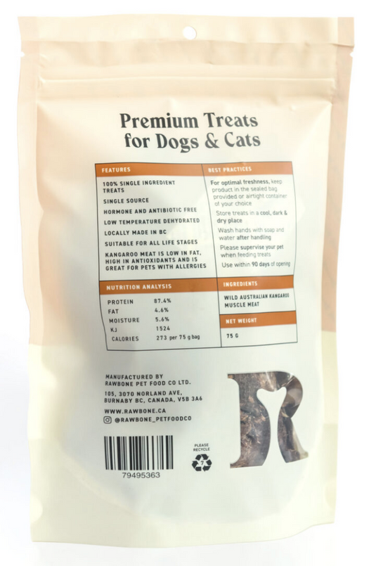 Rawbone Pet Food Co Wild Kangaroo Krisps 75g