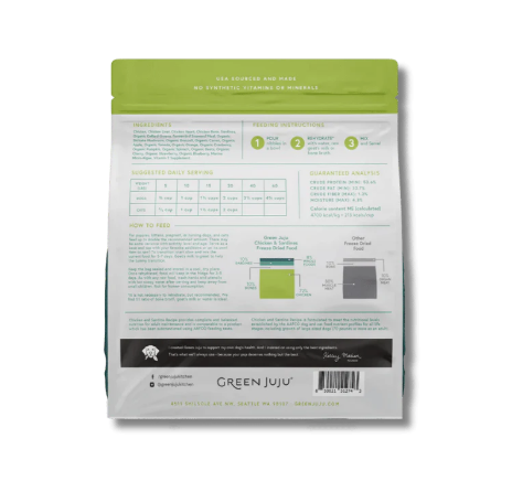 Load image into Gallery viewer, Green Juju Chicken &amp; Sardine Freeze Dried 14oz

