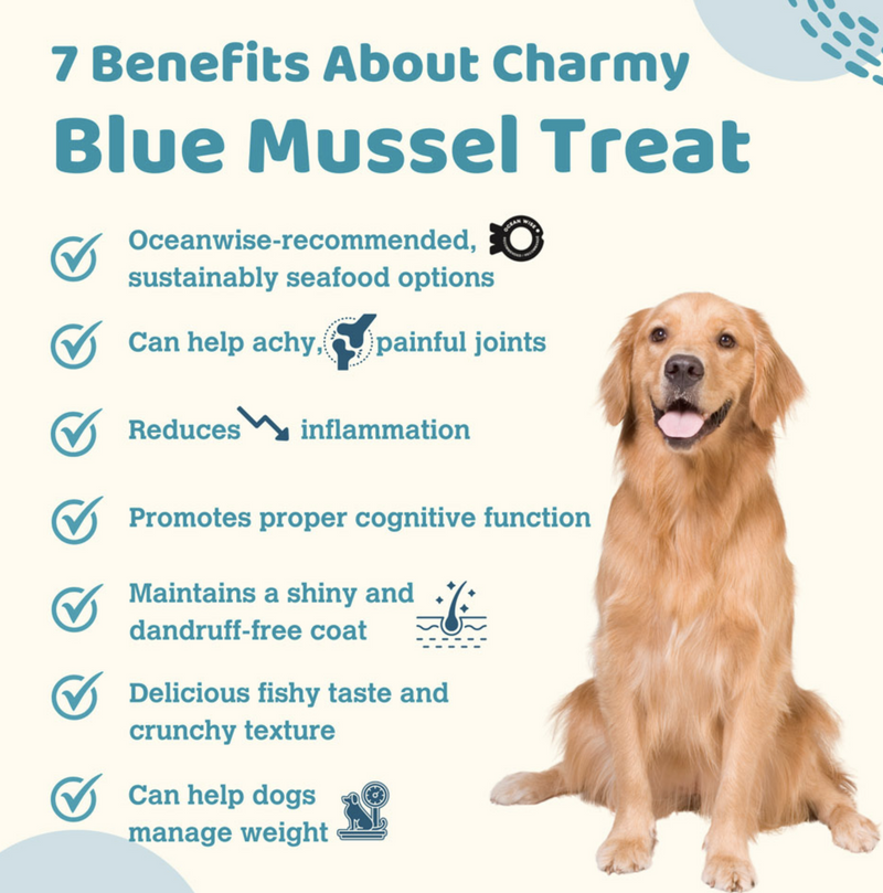 Load image into Gallery viewer, Charmy Pet Dog &amp; Cat Treat Treat Blue Mussel 100g
